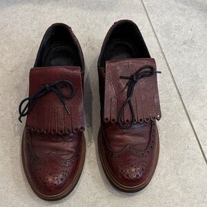 Roots Burgundy Leather Oxfords